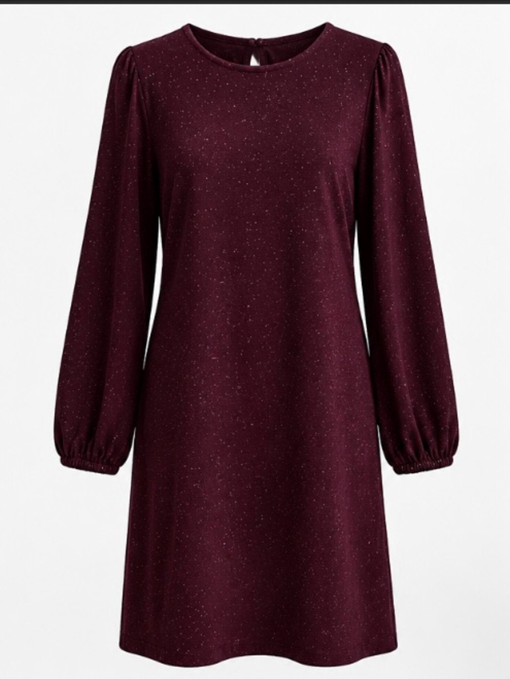 NWT Michael Kors Long Sleeve Sparkle Shift Dress Burgundy Size L Fall/Holiday